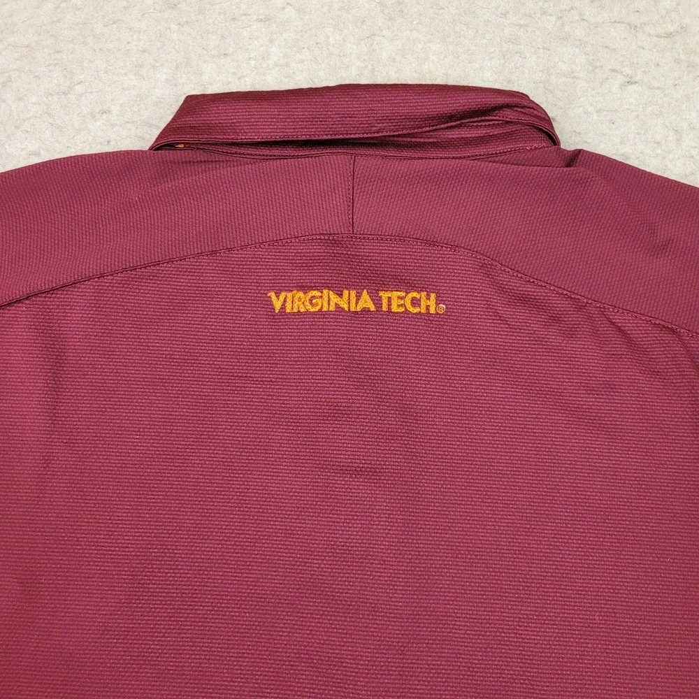 Nike Virginia Tech Hokies Polo Shirt Men XL Red Orange Short Sleeve Vintage NCAA